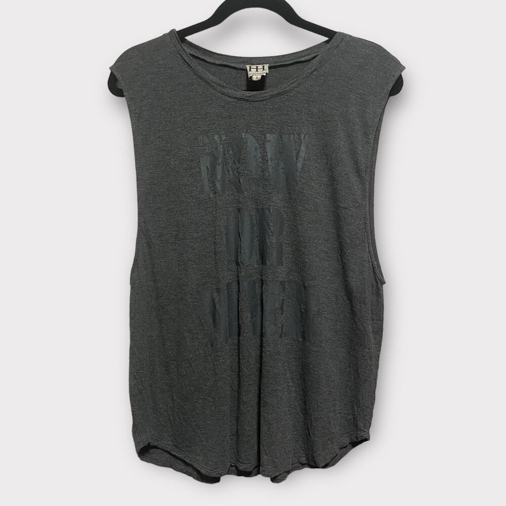 Haute hippie now or never gray tank oversized size small